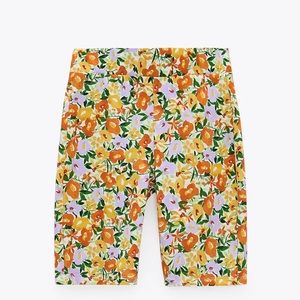 Zara Floral Biker Shorts